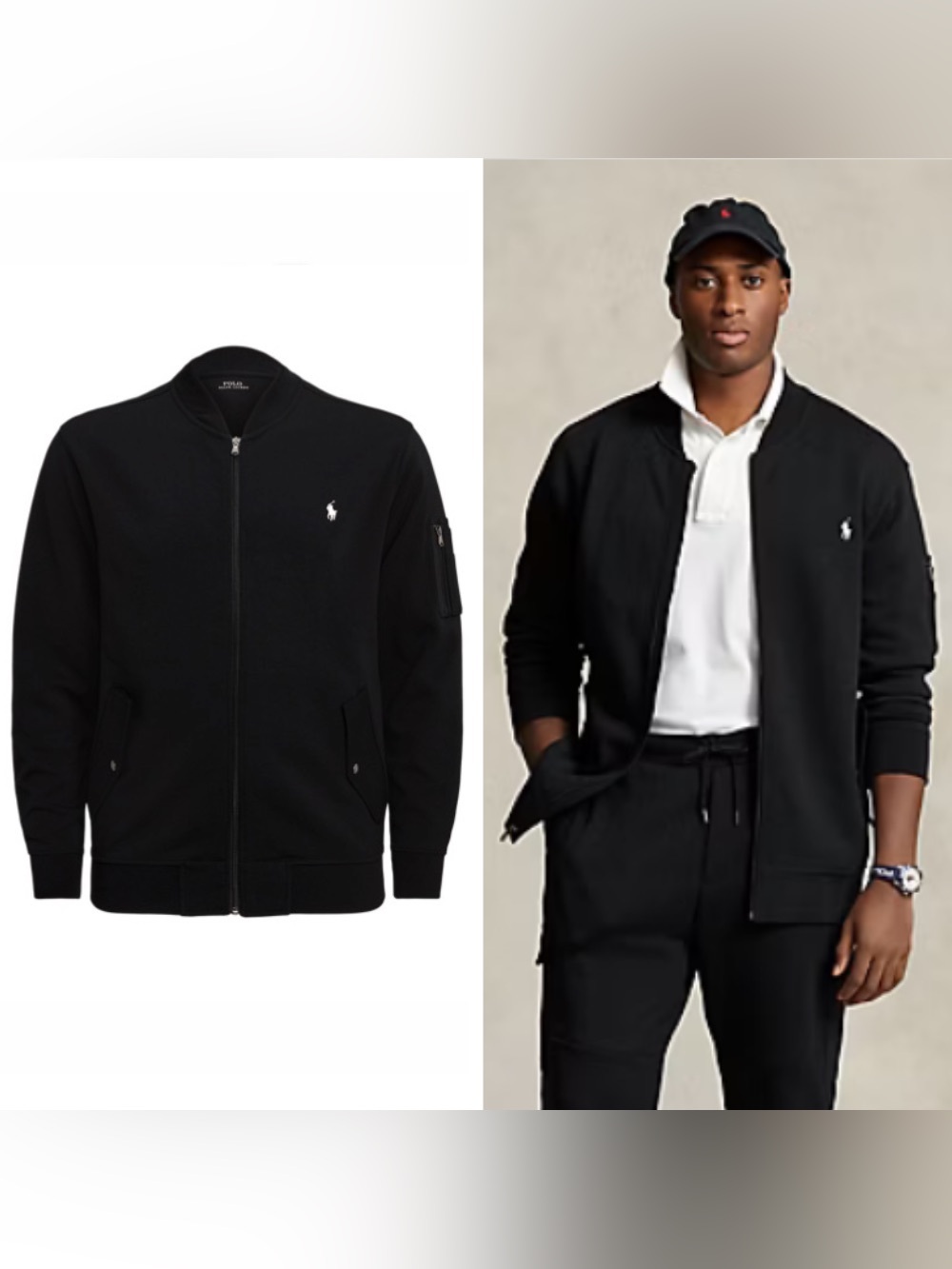 2XB Polo Ralph Lauren Double-Knit Flight Jacket, 2XL XXL Military Bomber Varsity